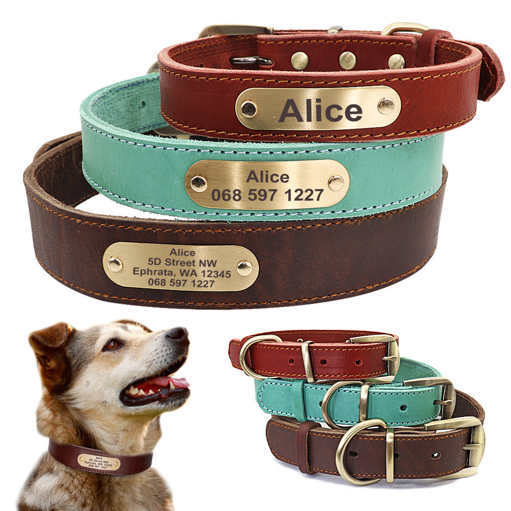 Colliers personnalisés pour chiens de taille moyenne et grande avec étiquettes d'identification / Personalized Dog Collars with Nameplate ID Tags for Medium Large Dogs